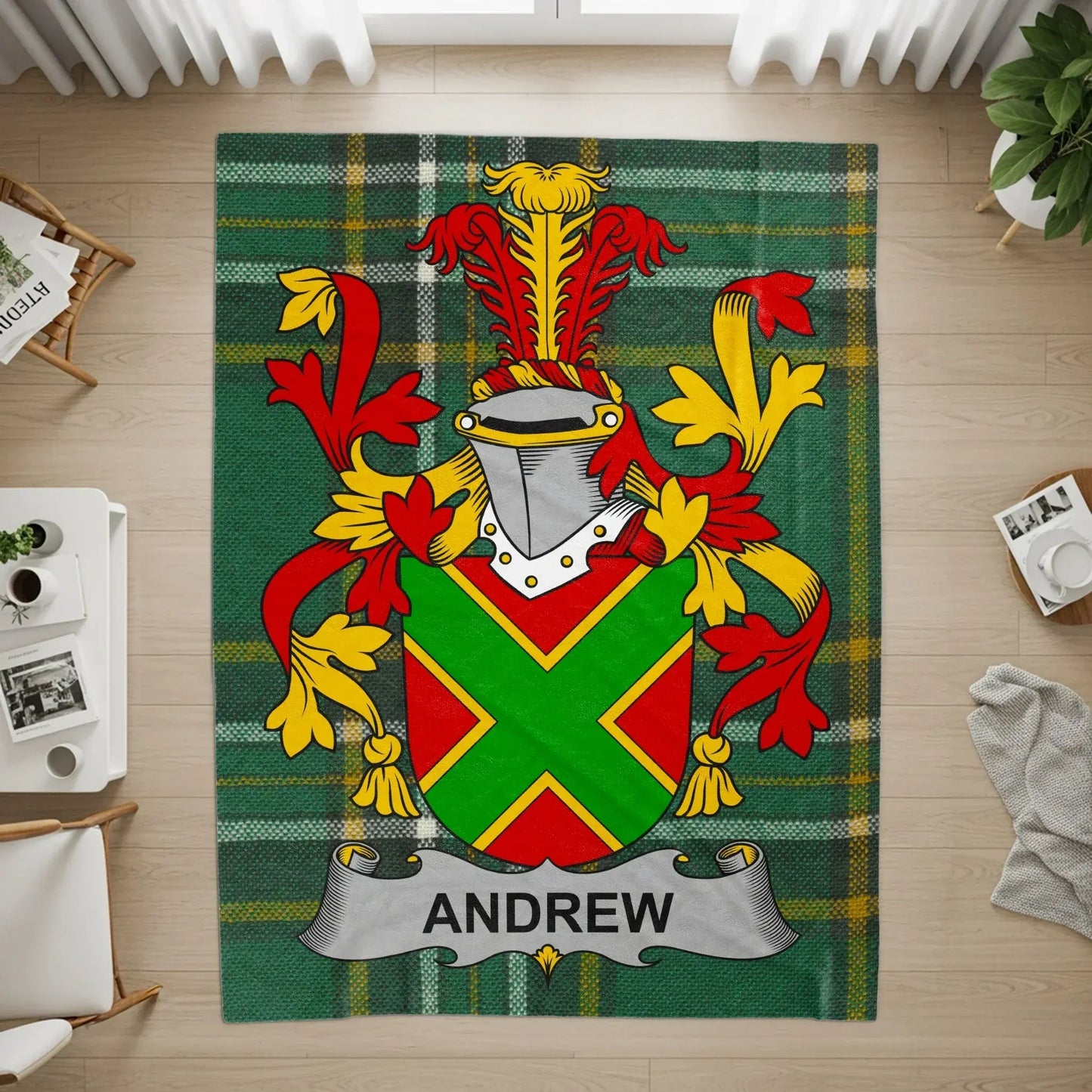 Personalized Family Crest Shield Rug Unique Product Type