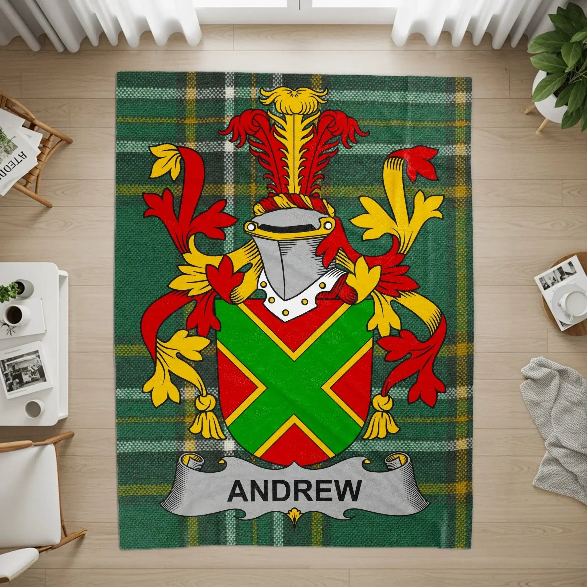 Personalized Family Crest Shield Rug Unique Product Type
