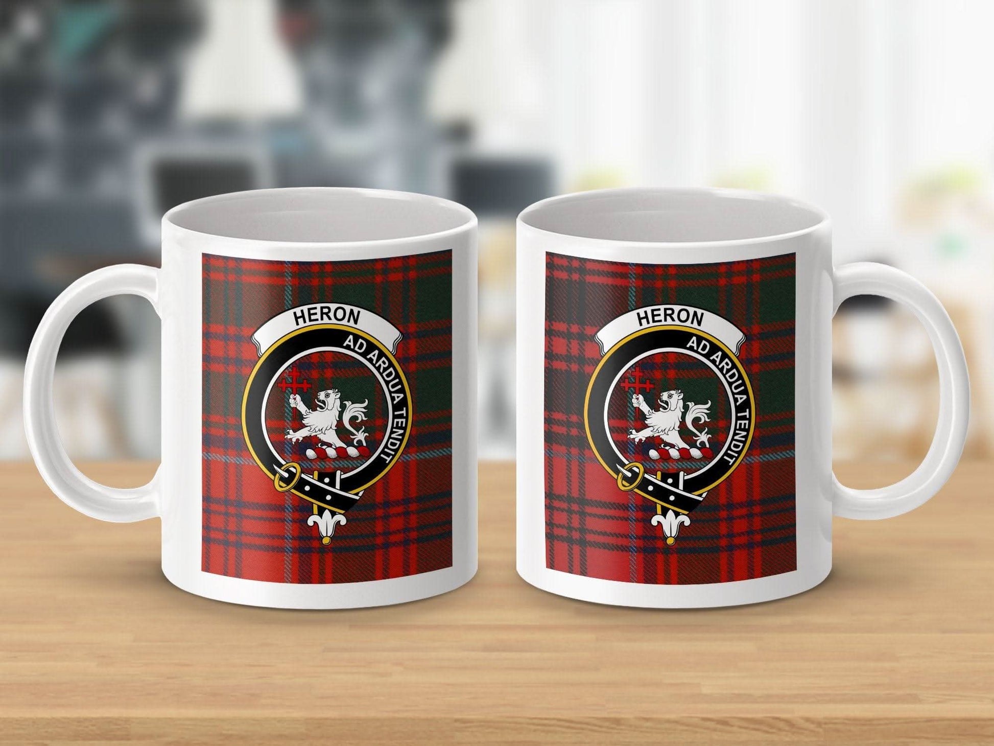 Heron Scottish Clan Tartan White Ceramic Mug product