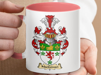 Macgowan Family Crest Heraldry Accent Coffee Mug - Living Stone Gifts