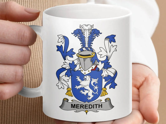 Meredith Surname Irish Family Crest Mug - Celtic Ancestry Gifts