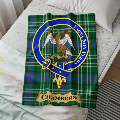 Chambers Clan Crest Tartan Blanket Cozy Home Product