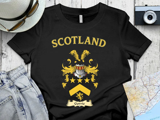 Scotland Gorrie Family Crest Black T-Shirt product