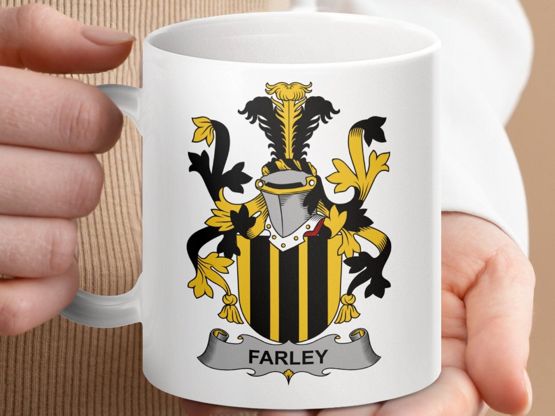 Farley Surname Irish Family Crest Mug - Celtic Ancestry Gifts