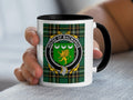 McManus Irish National Tartan mug with family crest emblem