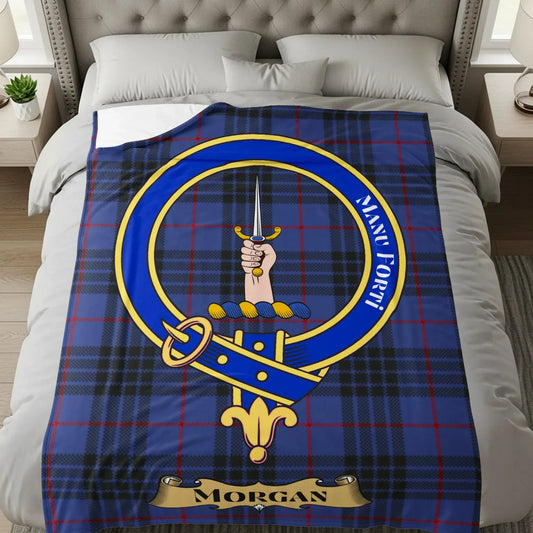 Scottish Clan Tartan Crest Fleece Blanket product type