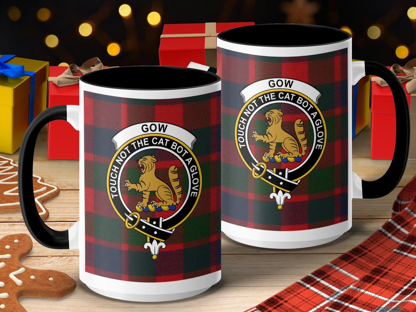 Clan Gow Scottish Tartan Crest Emblem Mug - Living Stone Gifts