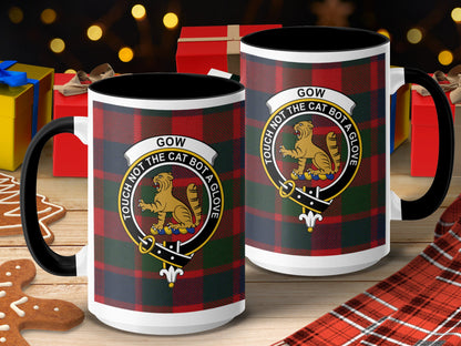 Clan Gow Scottish Tartan Crest Emblem Mug - Living Stone Gifts