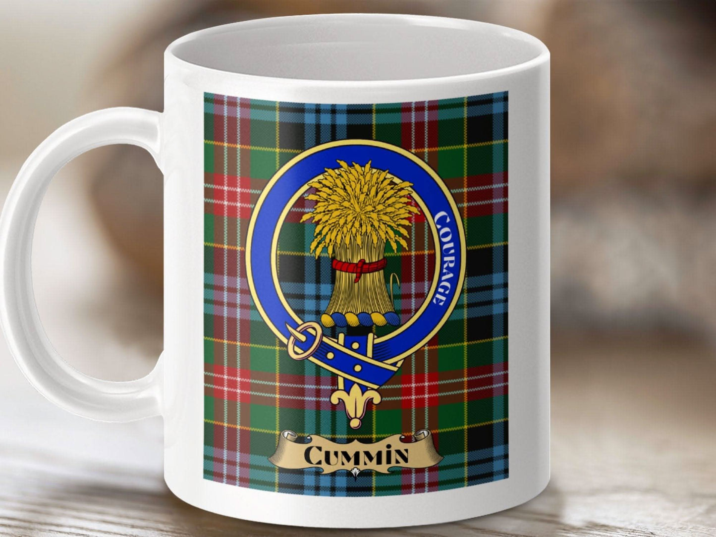 Cummin Clan Scottish Tartan Mug Courage Product