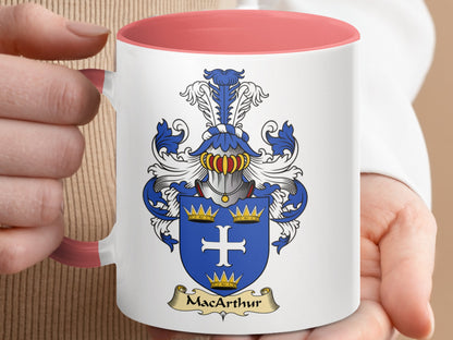 MacArthur Scottish Coat of Arms Accent Coffee Mug - Living Stone Gifts