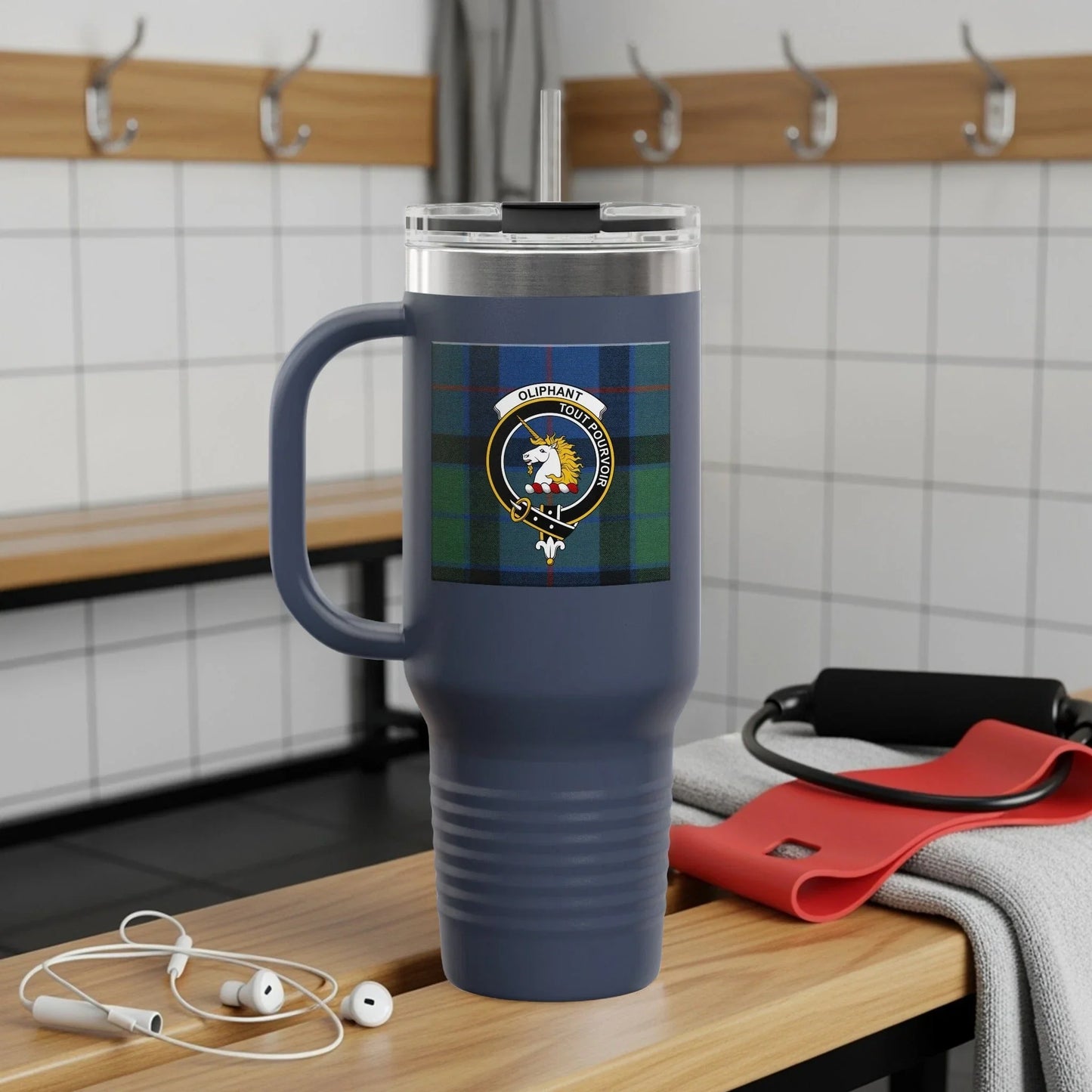 Highlander Clan Crest Travel Mug with Convenient Handle product