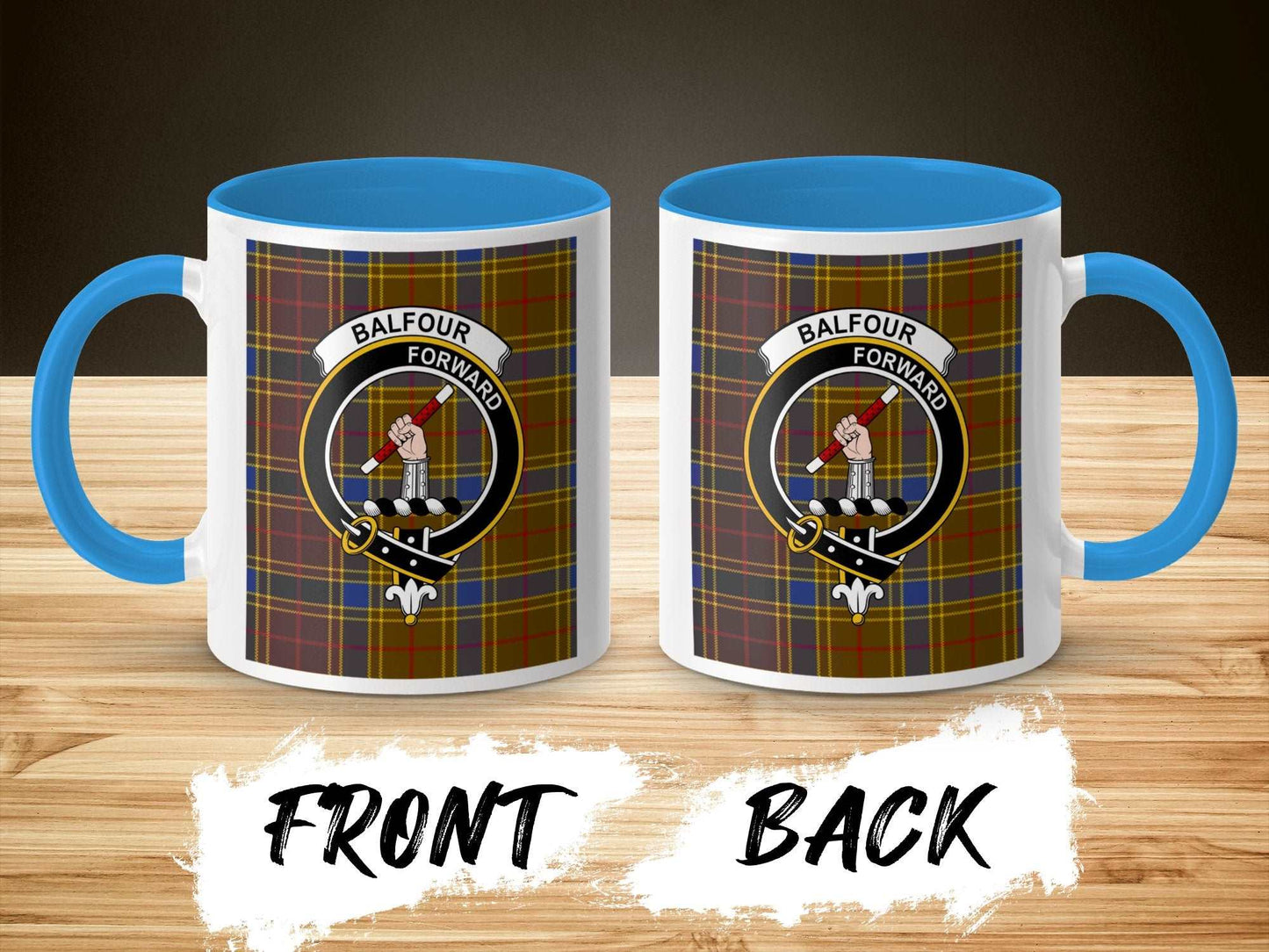 Balfour Forward Family Crest Tartan Design Mug - Living Stone Gifts