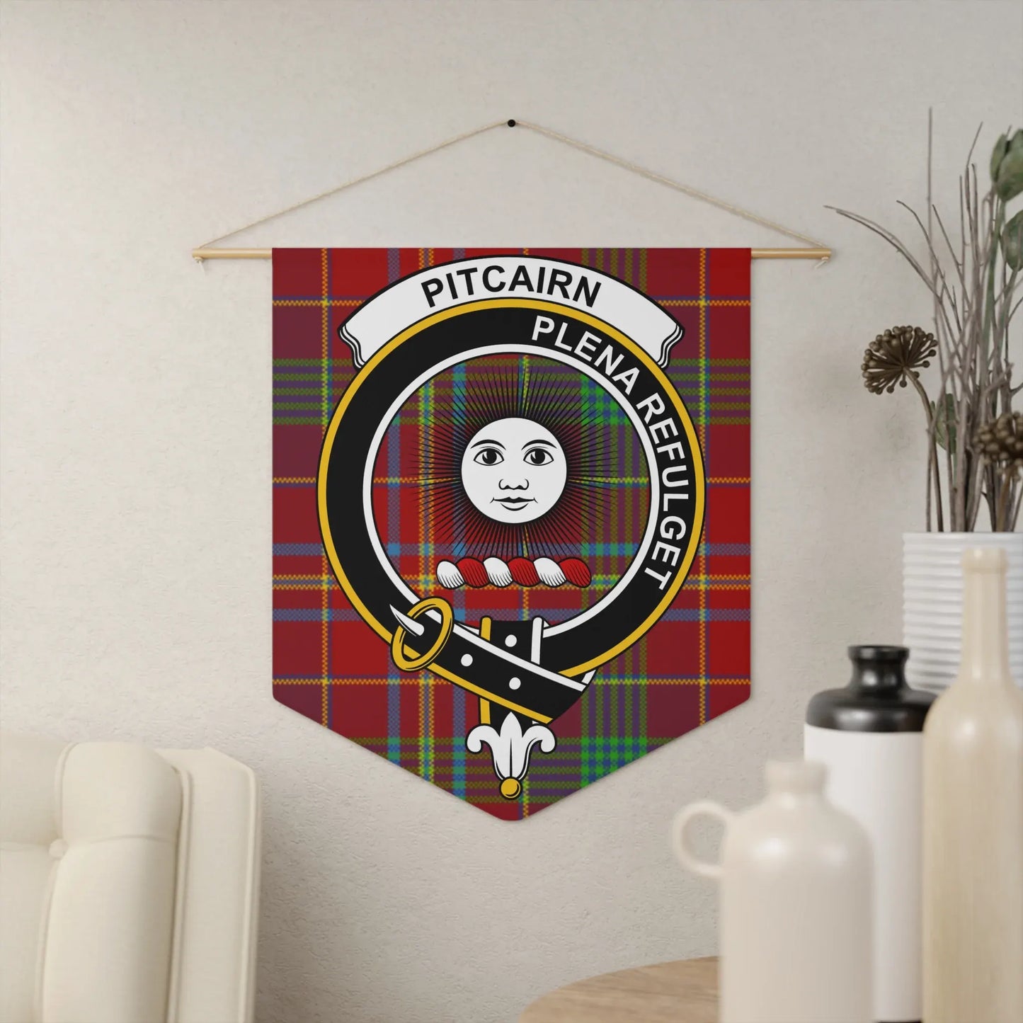 Wall Banner with Pitcairn Plena Refulget Emblem product type