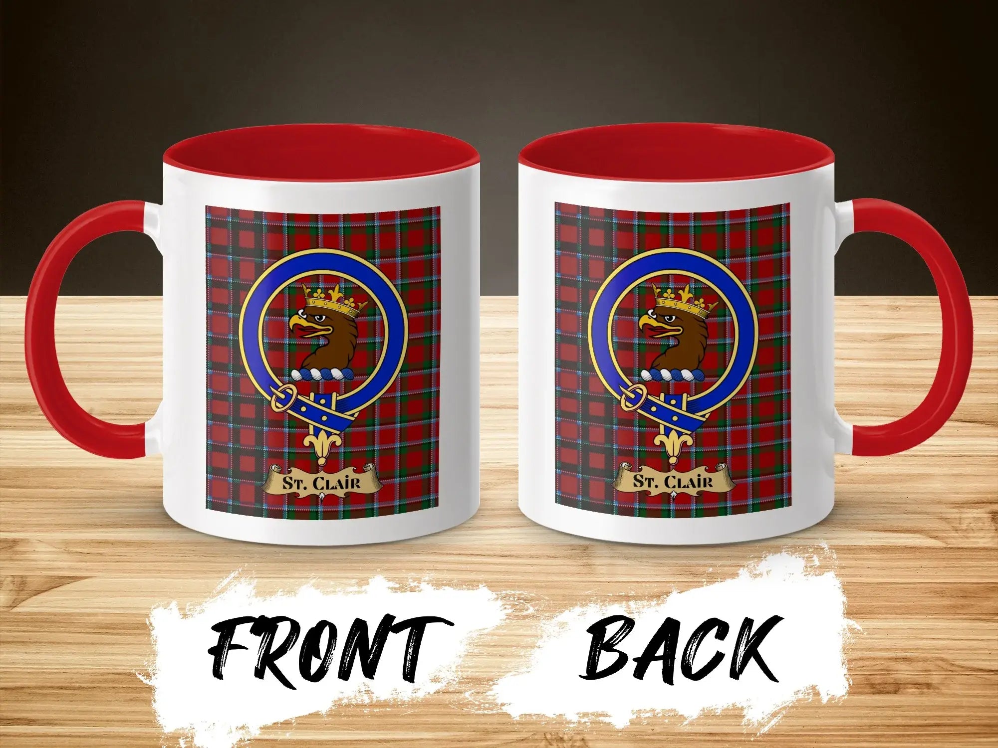 St. Clair Crest Tartan Plaid Mug Detailed Design Mug