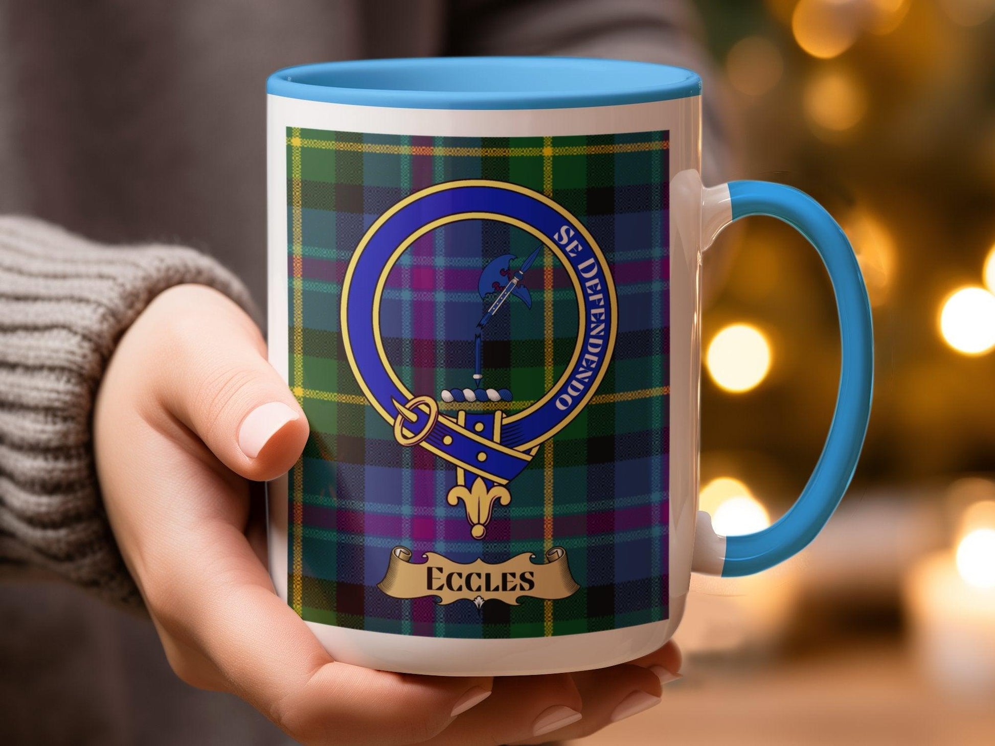 Scottish Clan Eccles Crest Tartan Plaid Emblem Mug - Living Stone Gifts