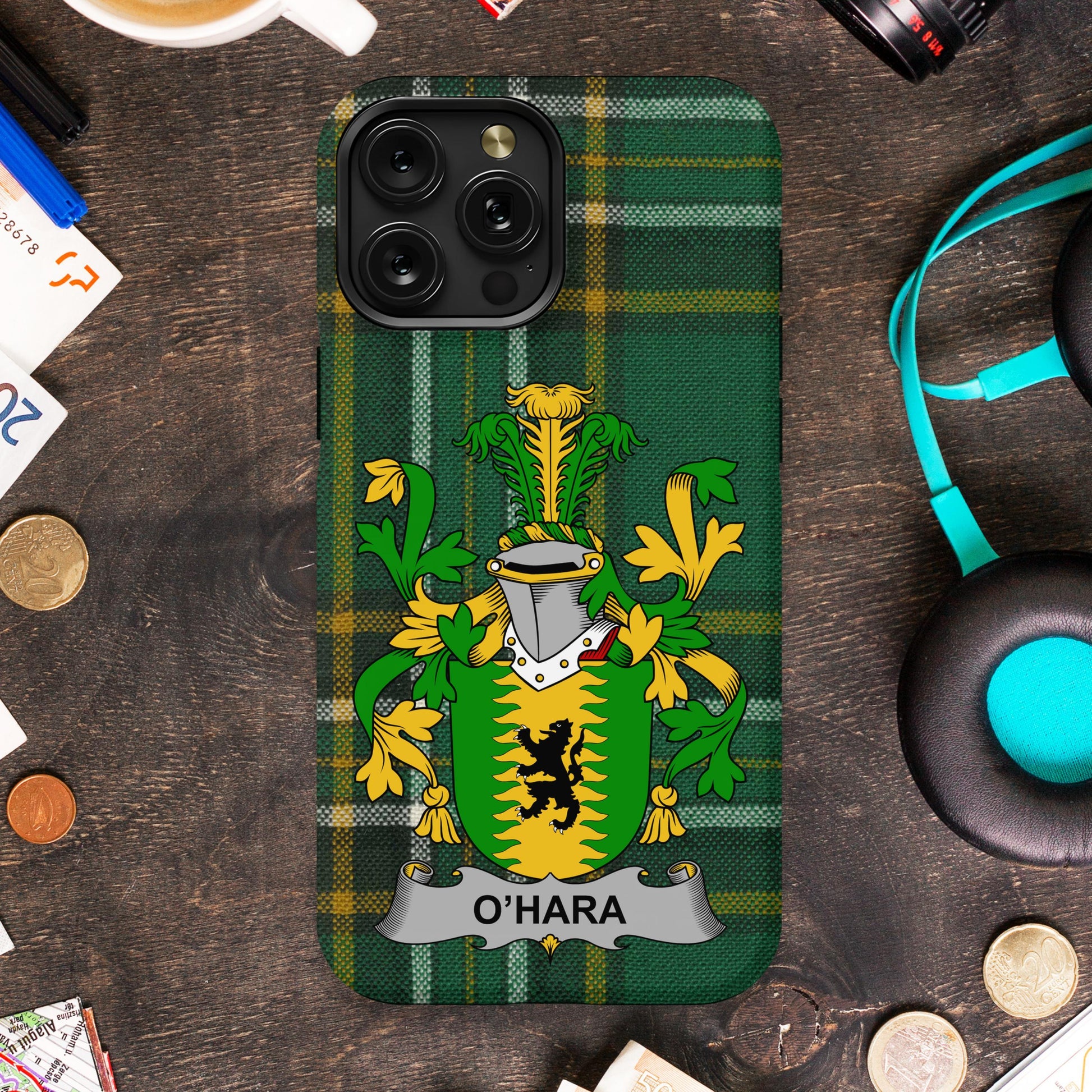O'Hara Surname Heraldic Crest Cell Phone Cover - Celtic Ancestry Gifts