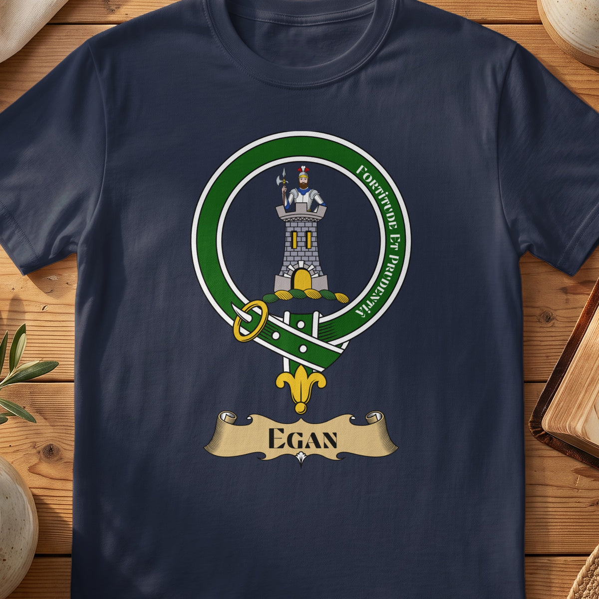 Egan Irish family crest T-shirt in navy