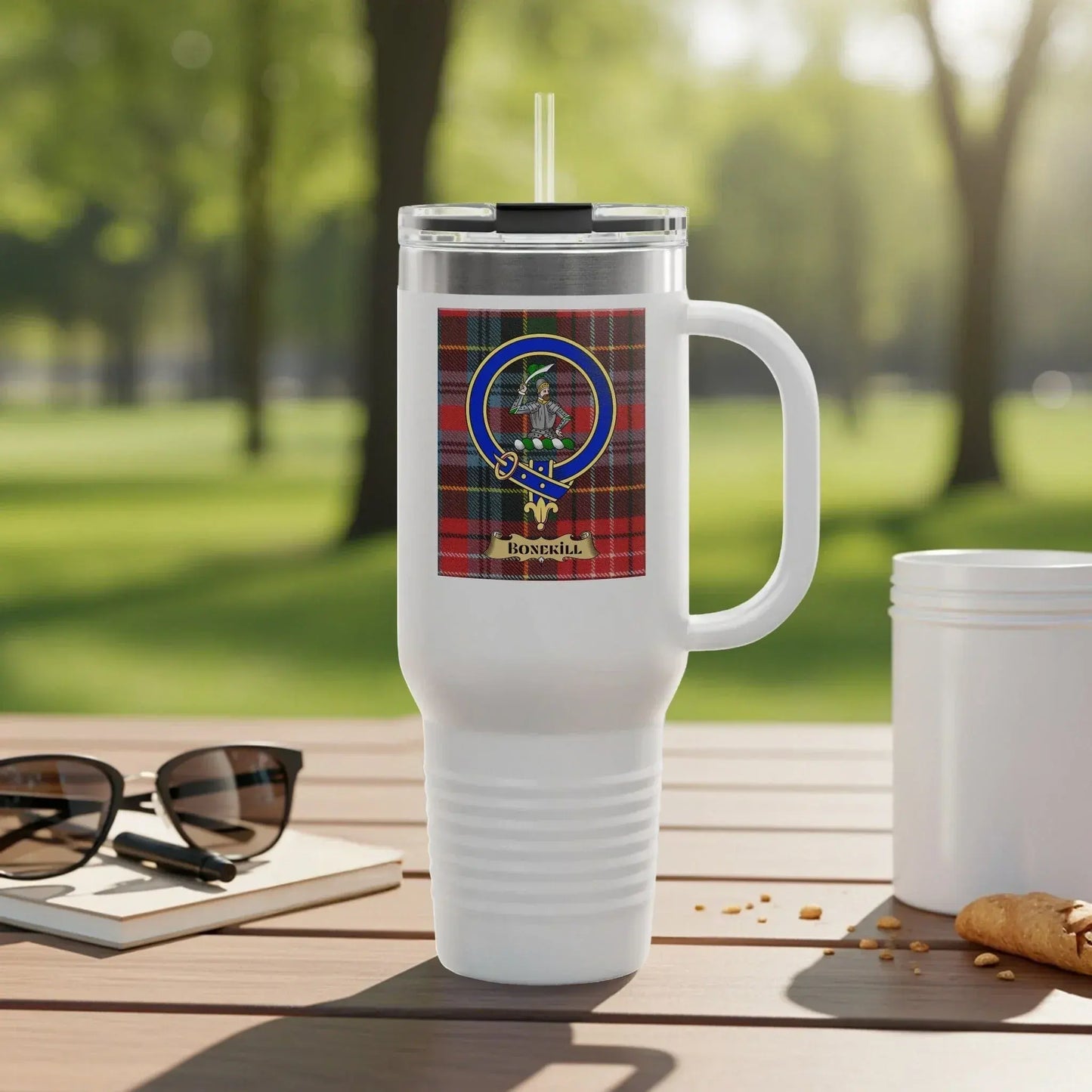 Plaid Graphic Insulated Outdoor Drinking Mug product