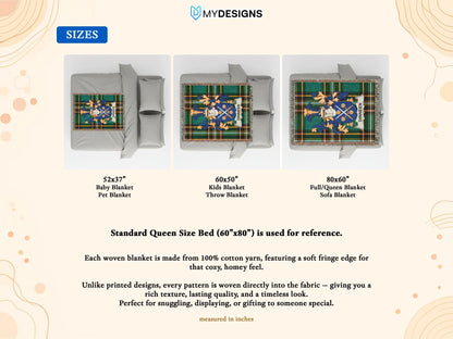 Dinneen Coat Arms Plaid Design Throw product type