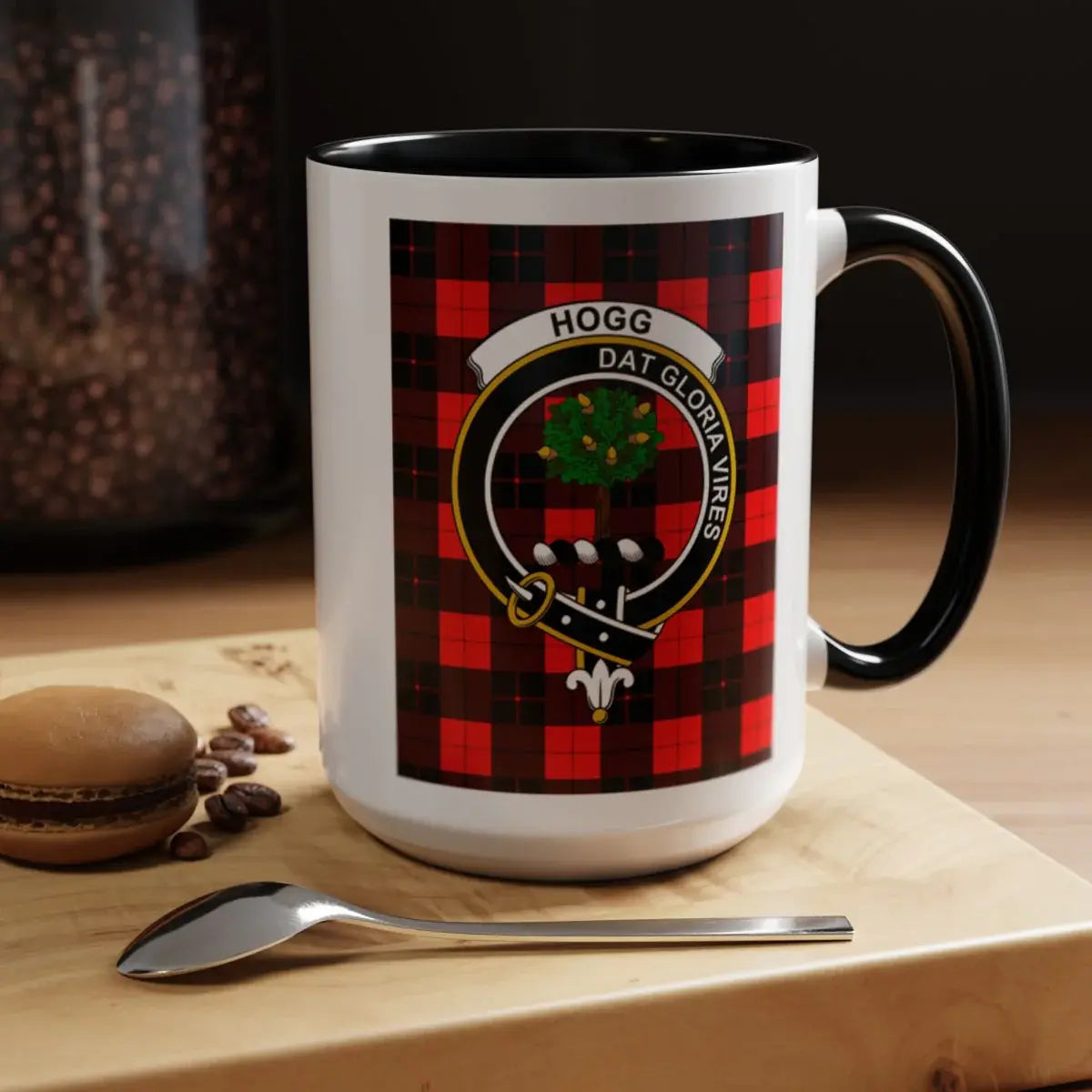 Hogg Dat Gloria Vires Plaid Crest Coffee Mug