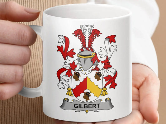 Gilbert Surname Irish Family Crest Mug - Celtic Ancestry Gifts