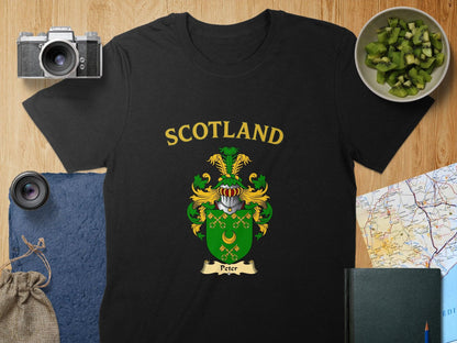 Scotland Crest Design Graphic Black T-shirt product type