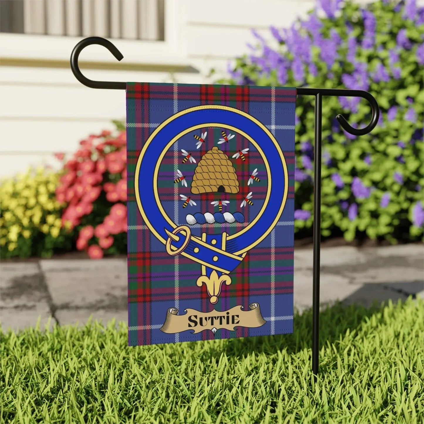 Suttie Tartan Family Crest Garden Flag product type
