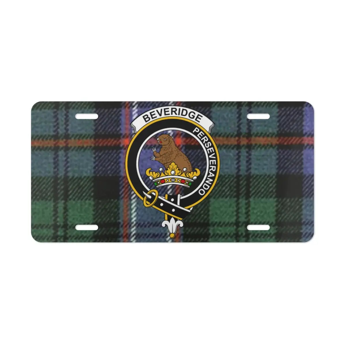 Beveridge Perseverando Tartan License Plate product