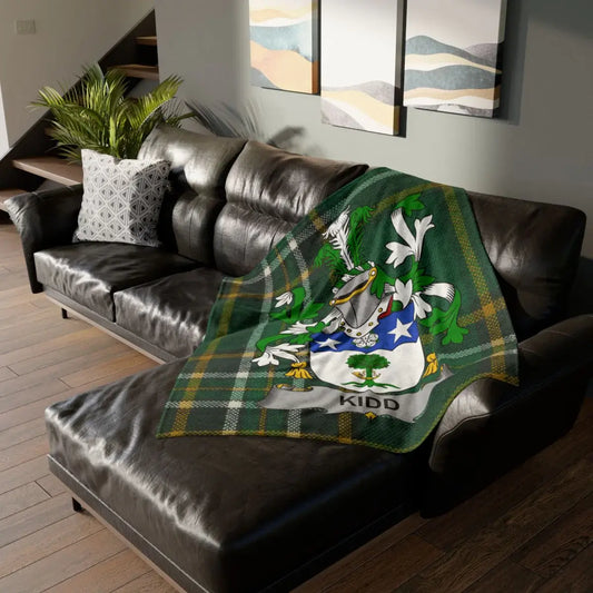 Family Crest Green Tartan Blanket Cozy Home Decor product
