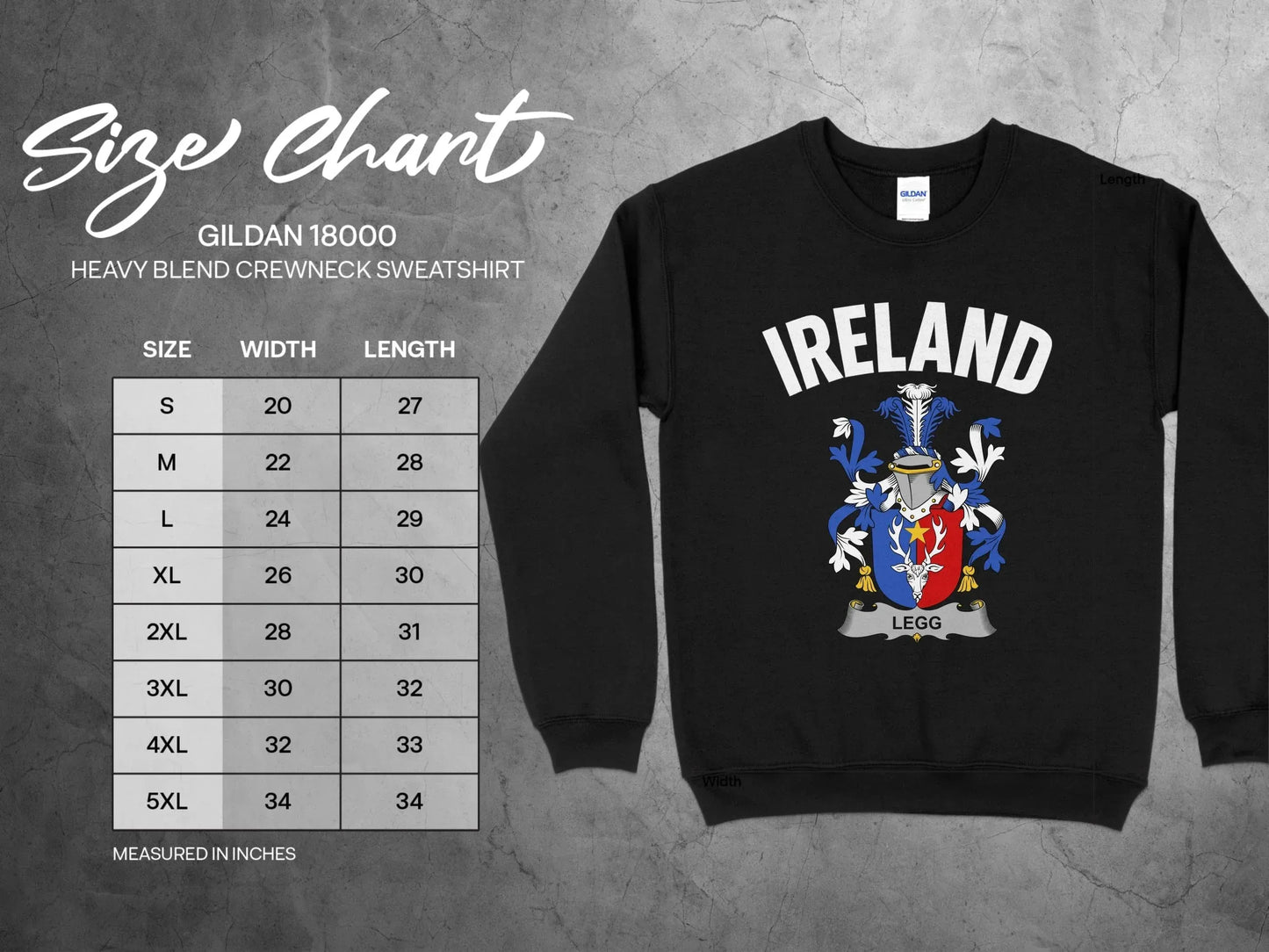 Ireland Legg Coat of Arms Heavy Blend Crewneck Sweatshirt