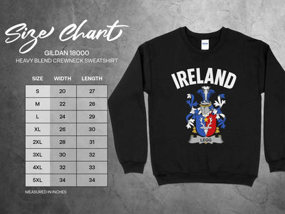Ireland Legg Coat of Arms Heavy Blend Crewneck Sweatshirt