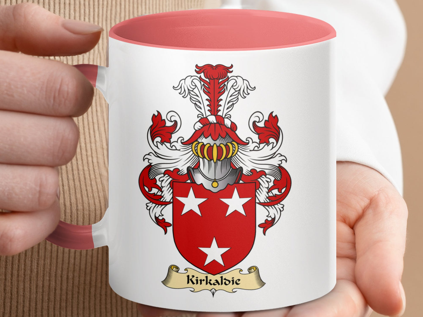 Clan Kirkaldie Scottish Coat of Arms Accent Mug - Living Stone Gifts