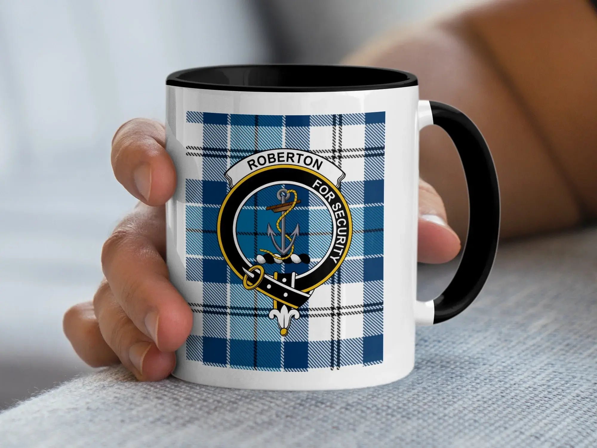 Robertson For Security Anchor Plaid Design Mug