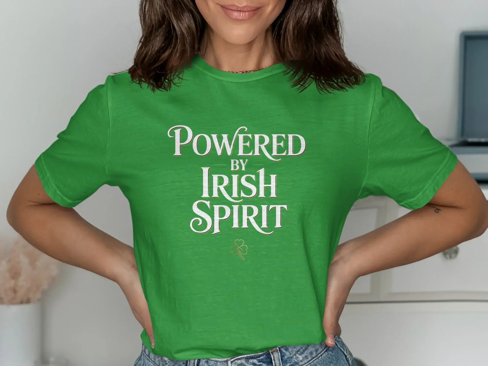 Powered By Irish Spirit Green Graphic T-Shirt