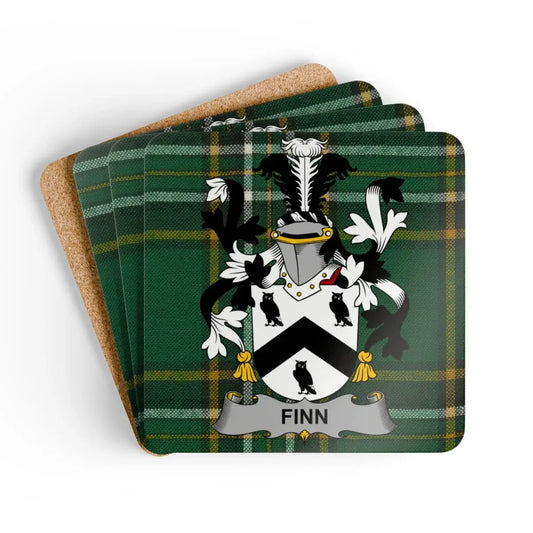 Personalized Finn Family Crest Shield Coaster product
