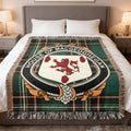 Maceoghegan Irish National Tartan woven blanket with family crest emblem