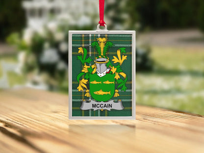McCain Coat of Arms Family Crest Ornament product type