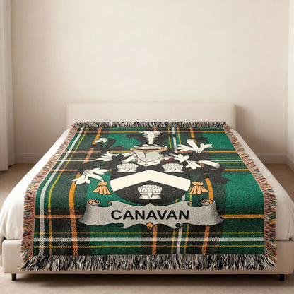Canavan Crest Tartan Green Blanket product type
