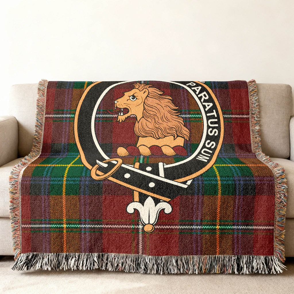 Vibrant Tartan Blanket with Lion and Paratus Sum Design