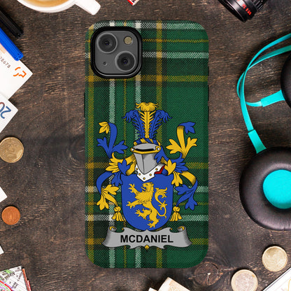 McDaniel Family Crest Green Tartan Phone Case product