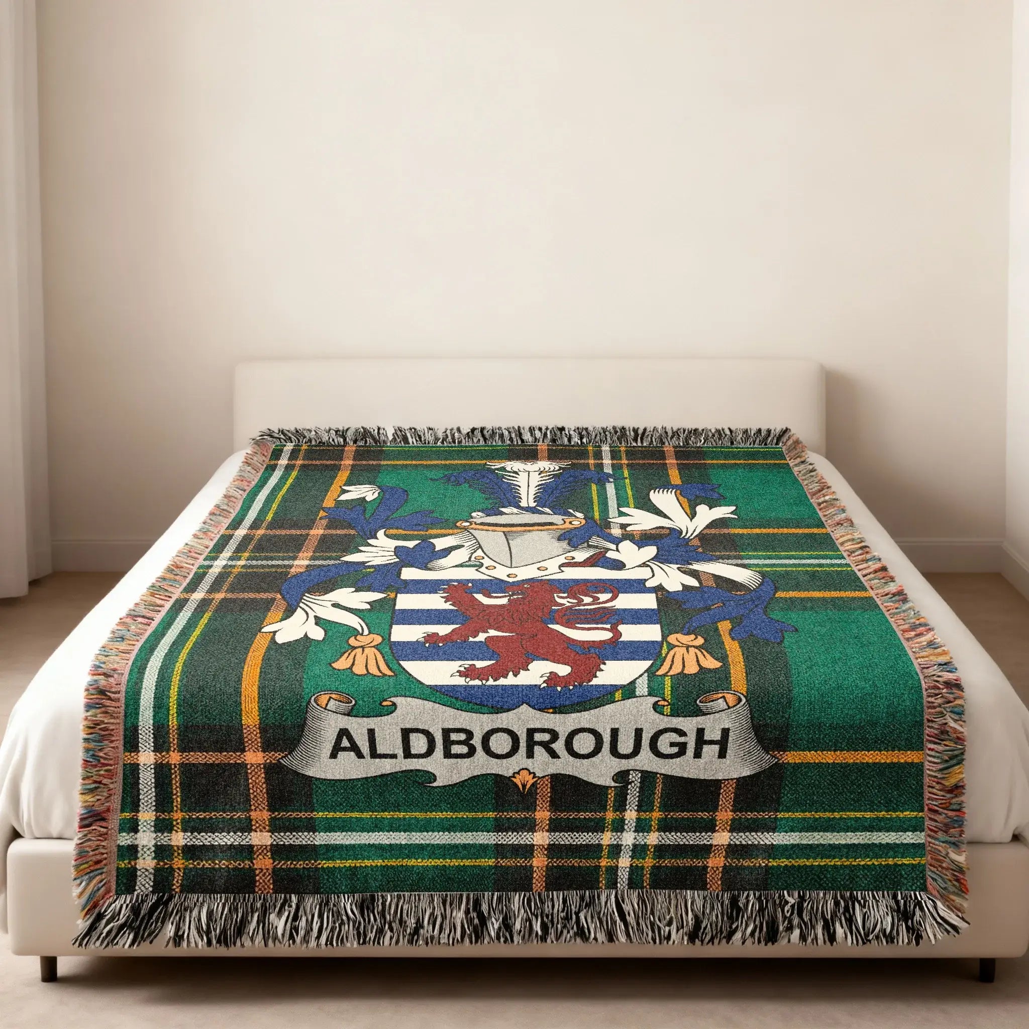 Aldborough Family Crest Plaid Throw Blanket product type