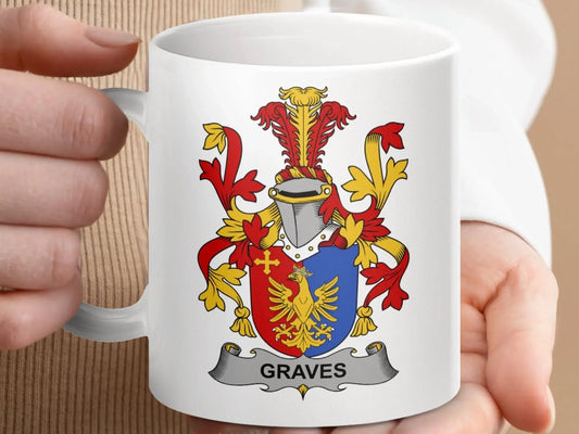 Graves Surname Irish Family Crest Mug - Celtic Ancestry Gifts