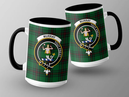 Murray Clan Tartan Crest Stylish Scottish Mug - Living Stone Gifts