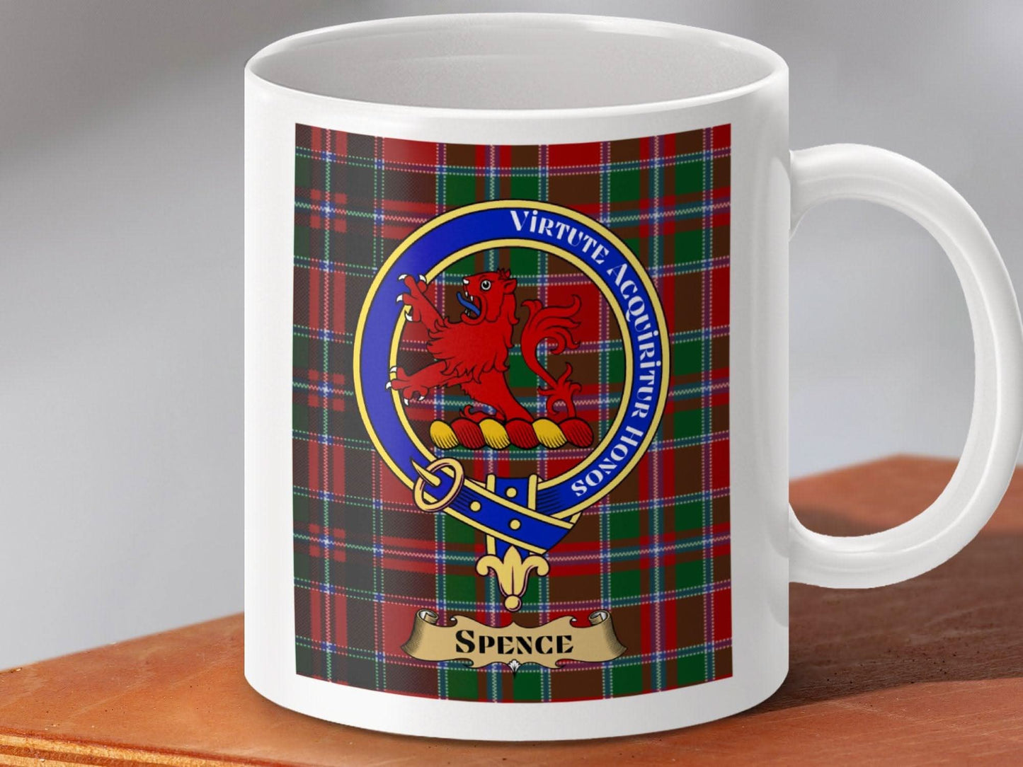 Virtute Acquiritur Honos Spence Clan Badge Mug product