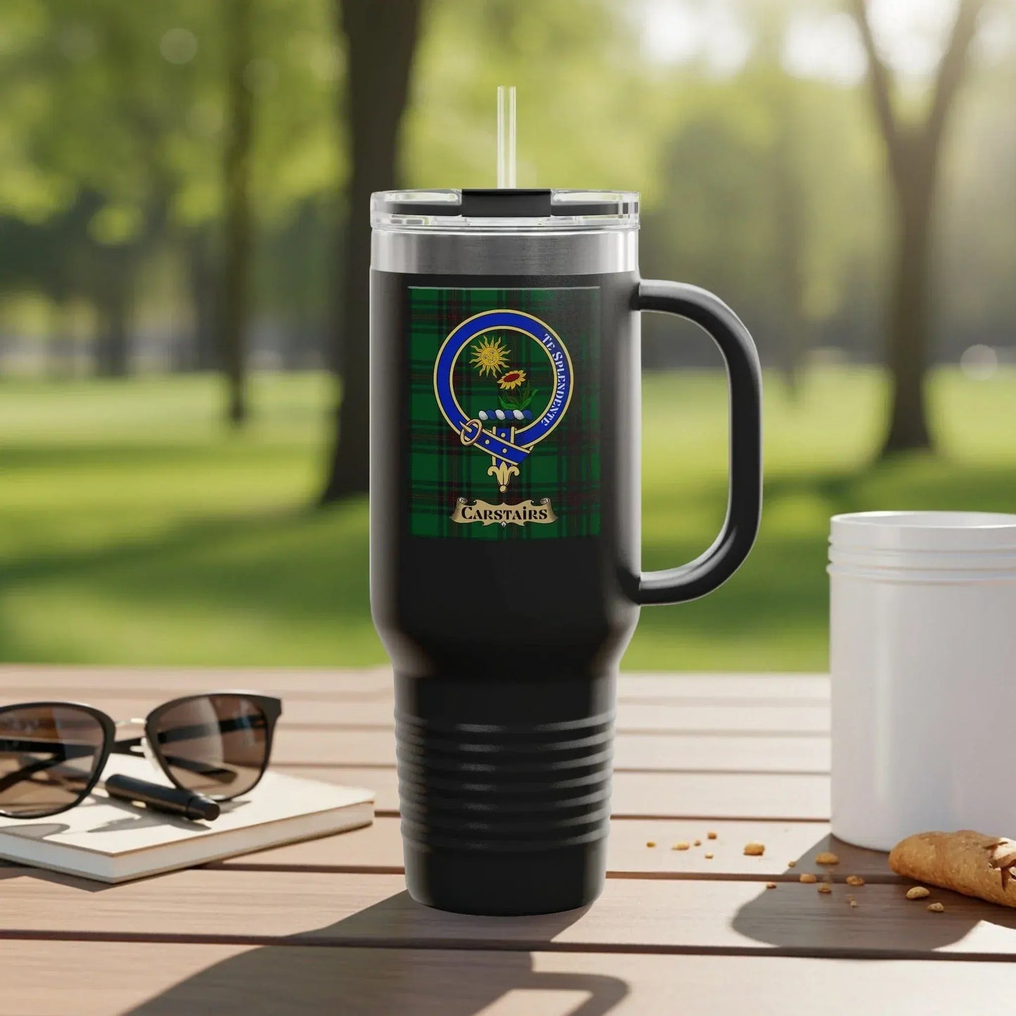 Family Crest Black Travel Mug Outdoor Picnic Product