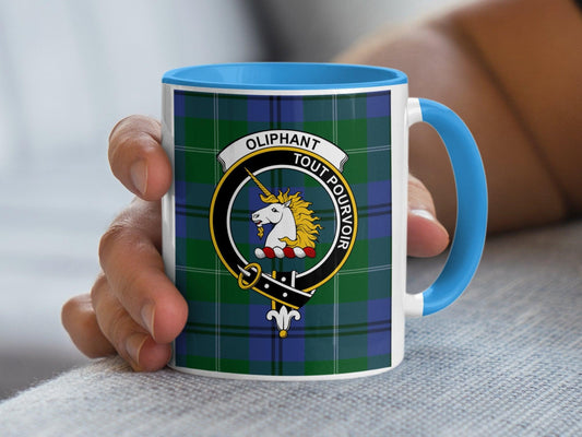 Oliphant Clan Crest Tartan Coffee or Tea Mug - Living Stone Gifts