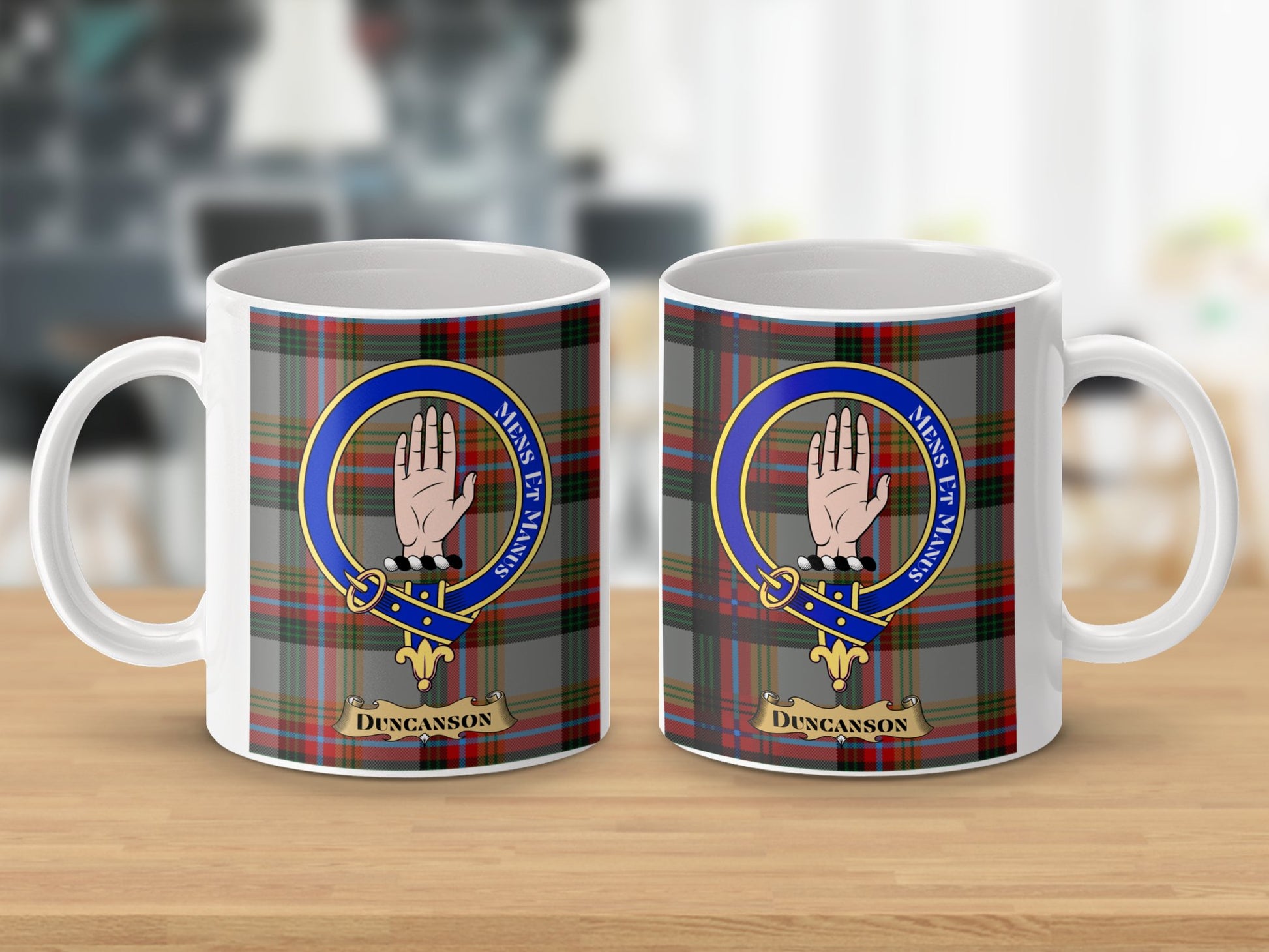 Clan Duncanson Scottish Tartan Crest Design Mug - Living Stone Gifts