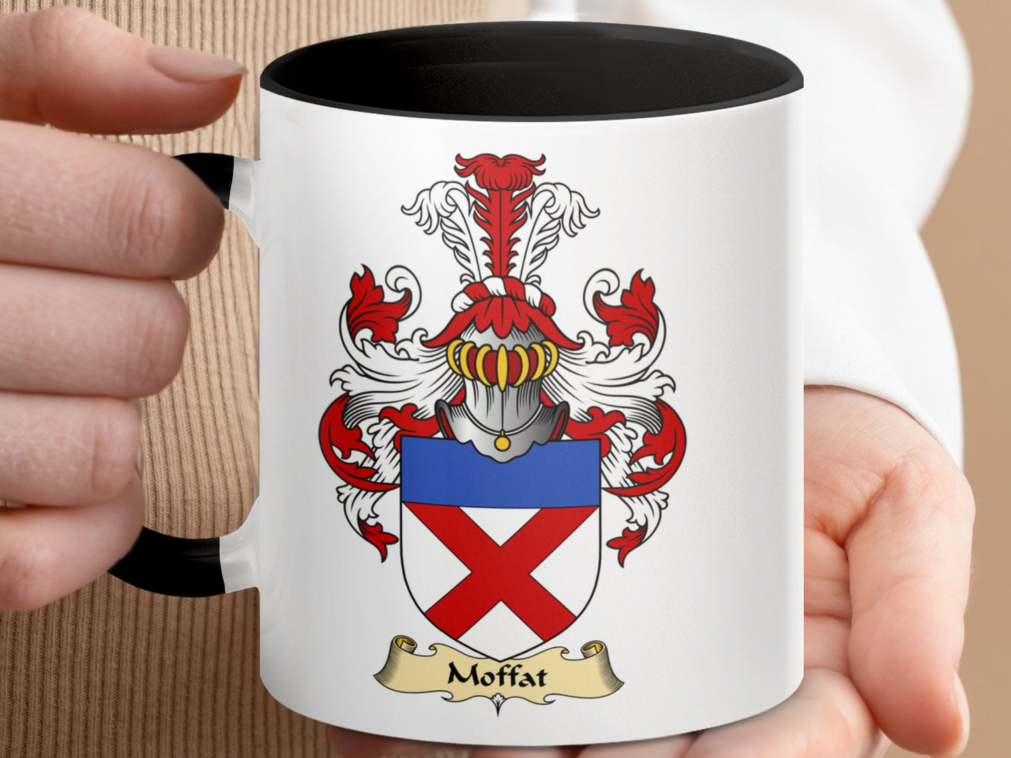 Moffat Family Crest Emblem Design Accent Coffee Mug - Living Stone Gifts