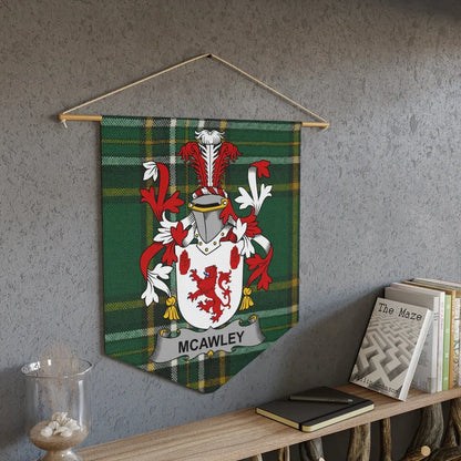 McAwley Family Crest Green Tartan Banner Decor product