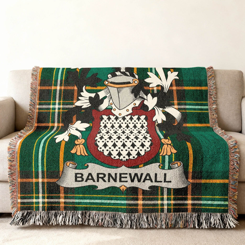 BARNEWALL Green Black Yellow Tartan Coat Arms Fringe product type